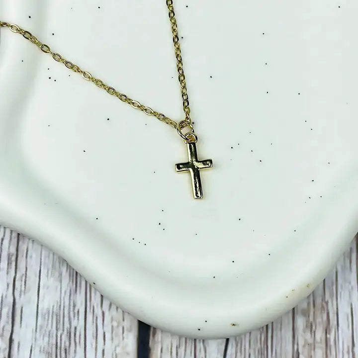 Gold Cross Necklace for Women – Christian Minimalist Jewelry, Hypoallergenic & Tarnish-Free Gift