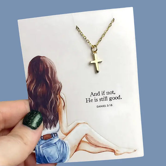 Gold Cross Necklace for Women – Christian Minimalist Jewelry, Hypoallergenic & Tarnish-Free Gift