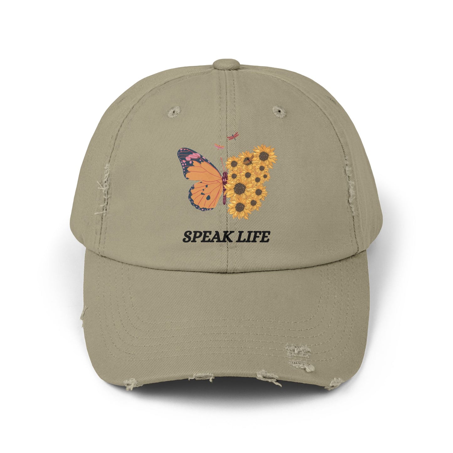 Front Of Light Olive Speak Life Christian Hat