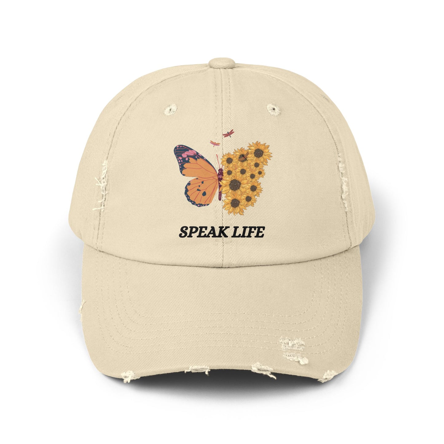 Front Of Stone Coloured Speak Life Christian Hat