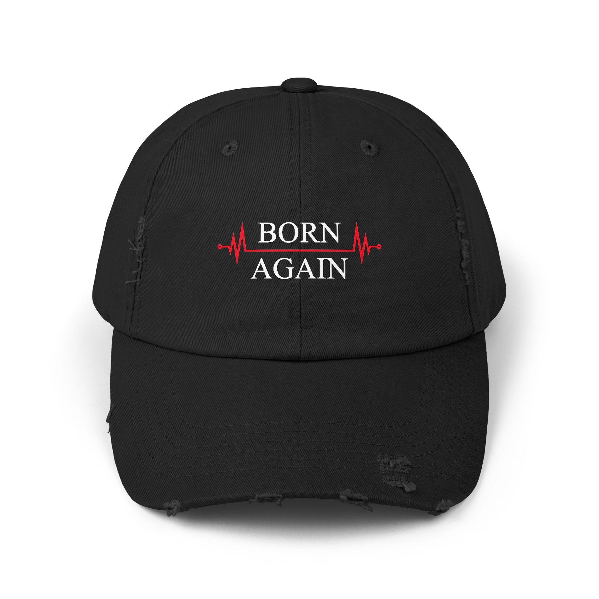 Front of Black Born Again Christian Hat