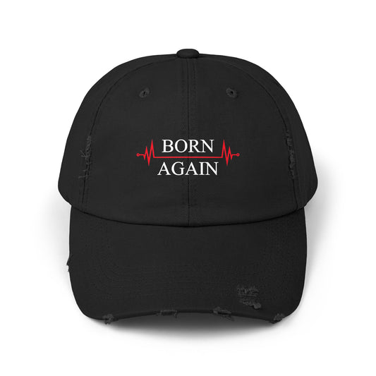 Front of Black Born Again Christian Hat