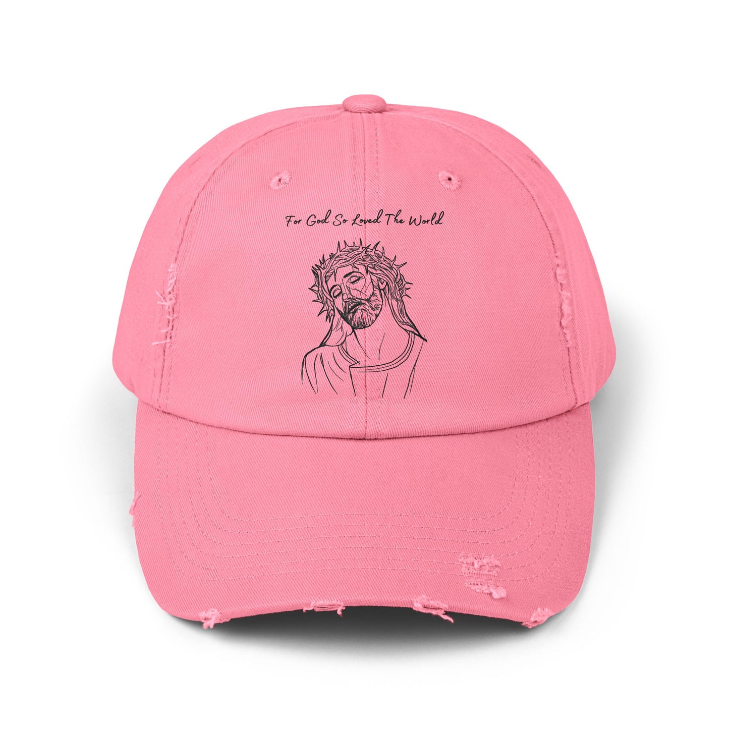 Front of Pink For God So Loved Christian Hat