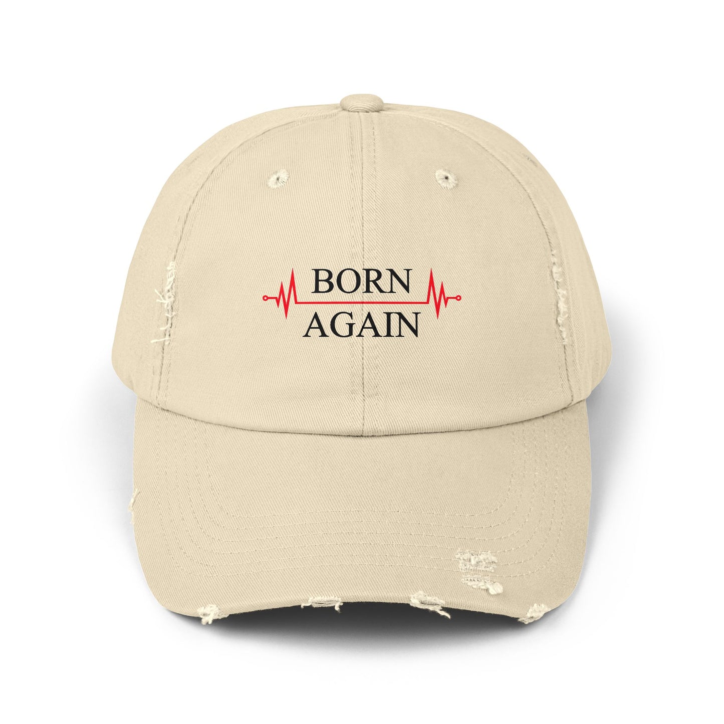 Front of Stone Coloured Born Again Christian Hat