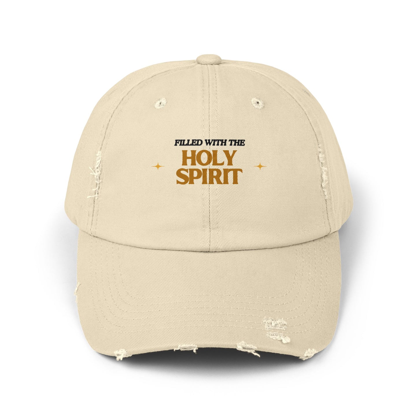 Front of Stone Coloured Holy Spirit Christian Hat