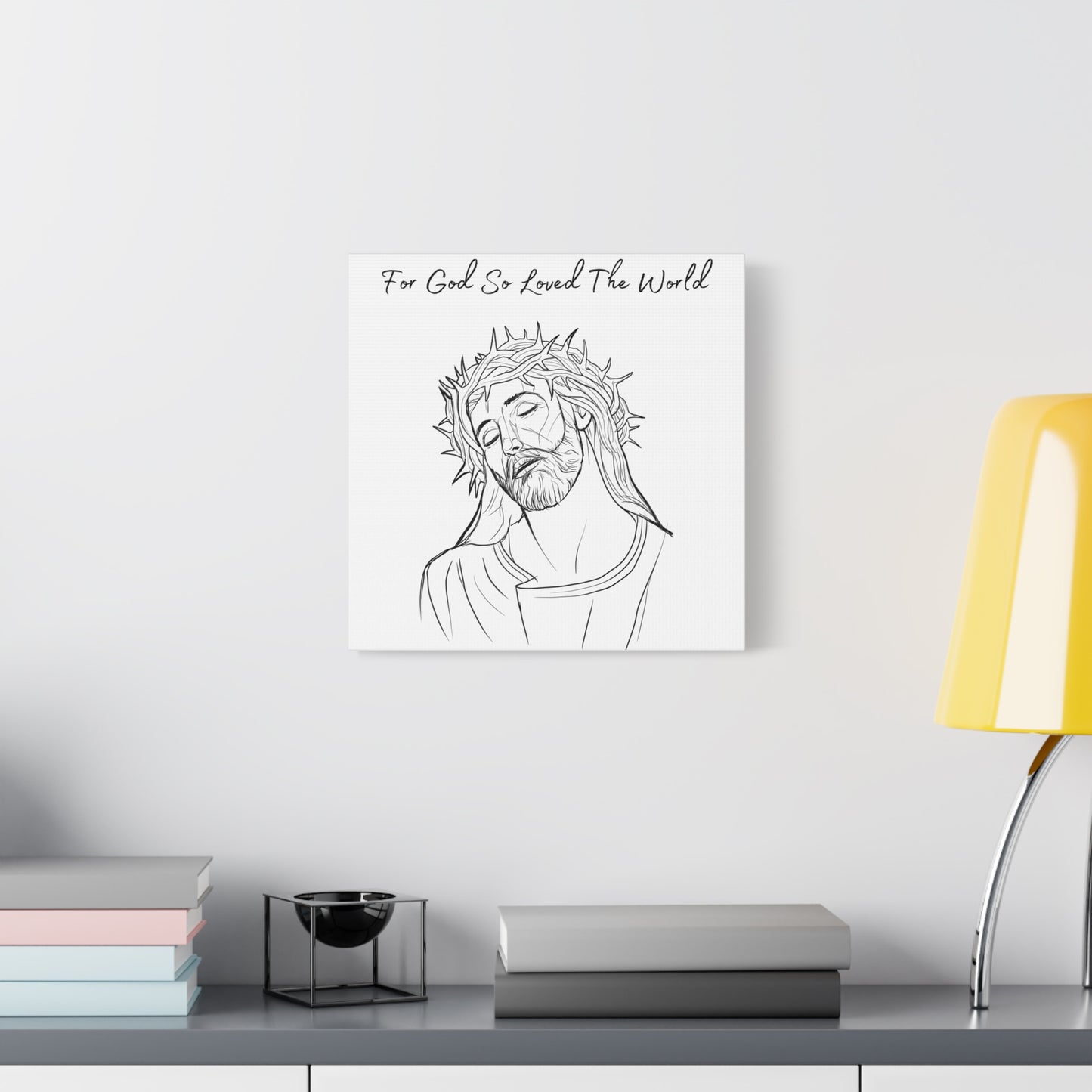 God So Loved Canvas Christian Wall Art  24" x 24"
