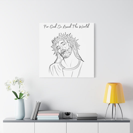 God So Loved Canvas Christian Wall Art  32" x 32"