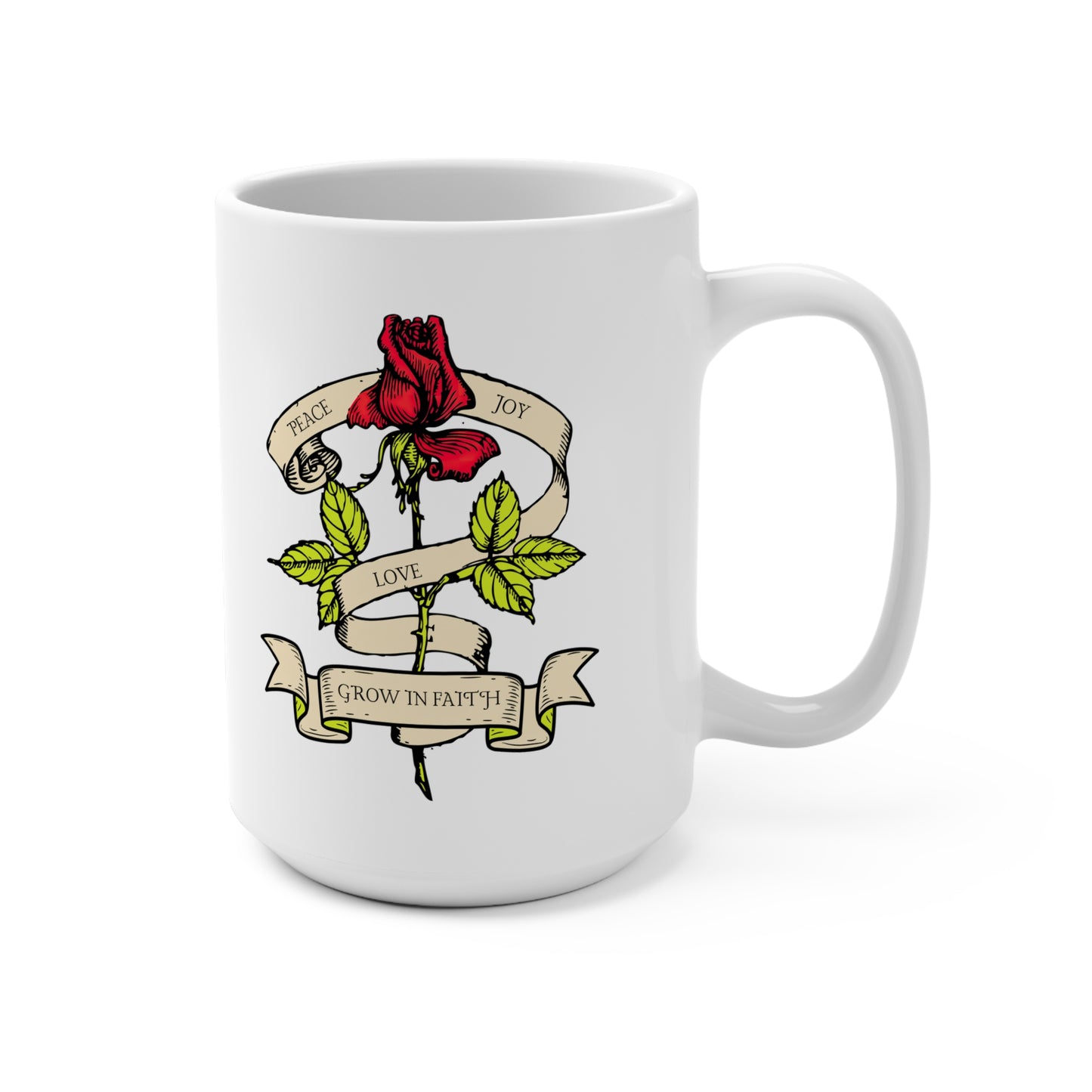 Left Side Of Grow In Faith Christian Mug